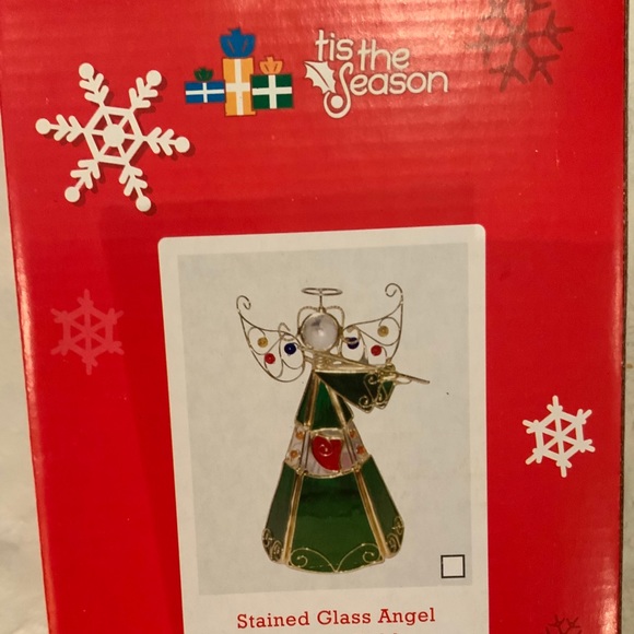 7” STAINED GLASS ANGEL TEA LIGHT HOLDER - Picture 7 of 8